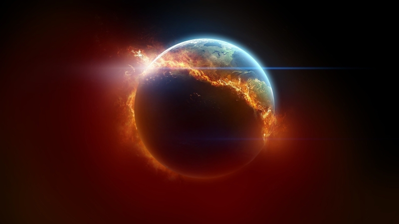 earth burning up due to acceleration through space