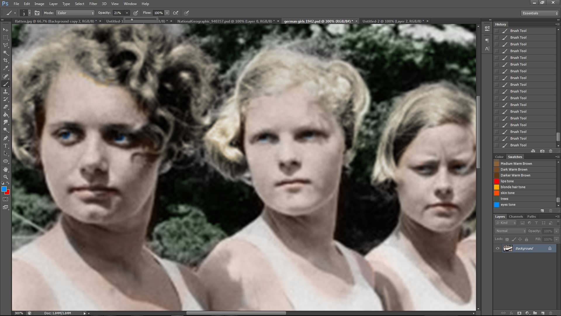 colorization editing process